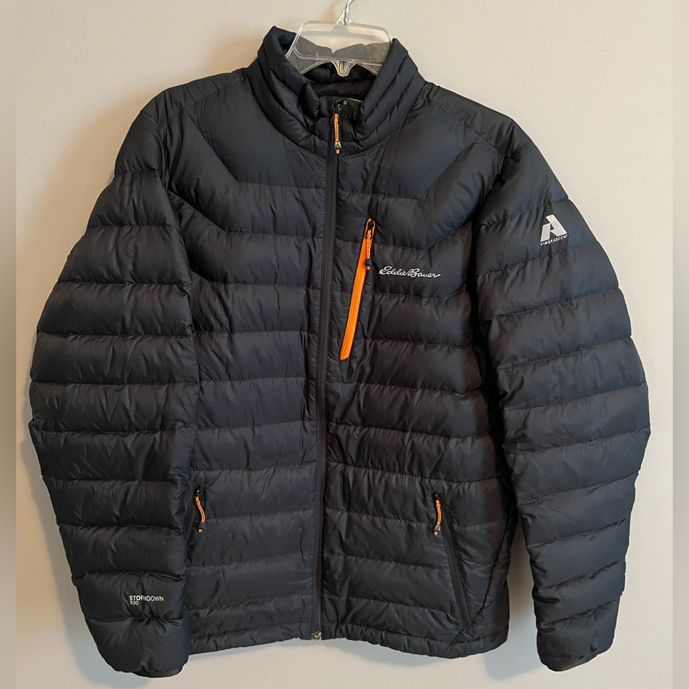 Eddie Bauer Steel Blue Stormdown 800 Puffer Jacket Size M